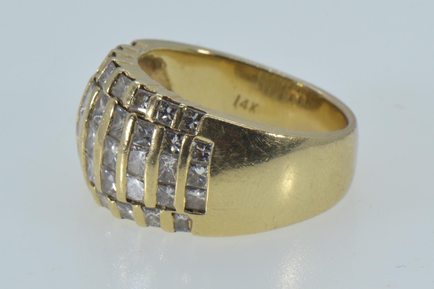 14ct gold & diamond dress ring, size R1/2, 12.26 grams  - Image 2 of 3