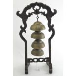 Chinese temple bell, W29 x D16 x H54cm