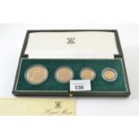 Royal Mint cased UK 1980 Gold Proof Set, comprising £5, £2, sovereign & half sovereign