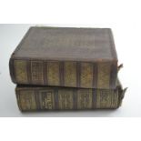 Two large leather bound family bibles