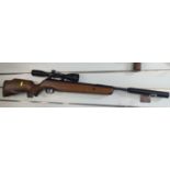 Cometa .22 cal air rifle, with silencer & scope