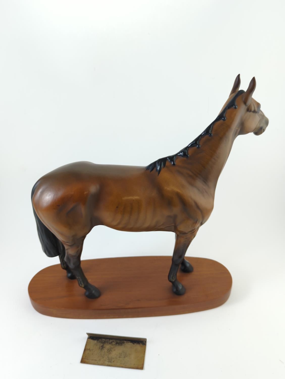 Beswick 'Arkle' racehorse with plaque, L32 x H31cm  - Image 2 of 2