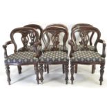 Set of 6 mahogany framed dining chairs