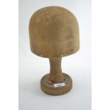 Wooden milliners hat stand, height 30cm