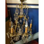 Italian glass droplet chandelier, overall height approx. 66cm x width 40cm