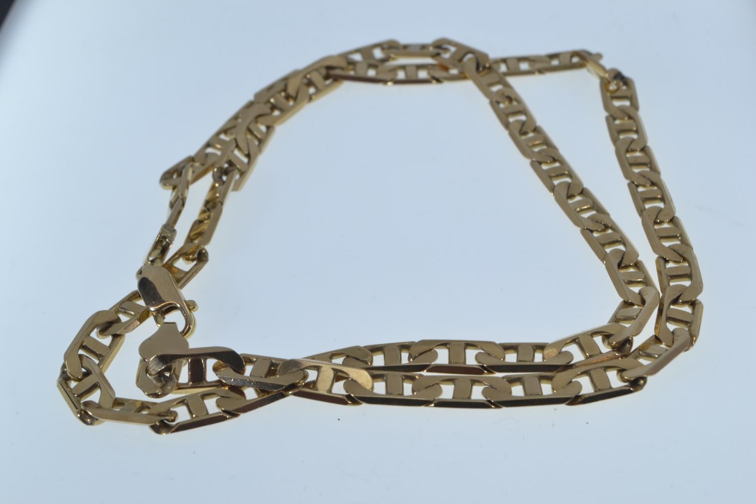 9ct gold anchor link neck chain, circumference 560mm, 36 grams 