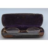 Pair of 9ct gold framed spectacles, gross weight 10.5 grams, with case