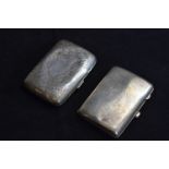 Two silver cigarette cases, makers LR & M and HJC & Co Ld, Birmingham 1901 & 1901 respectively, gros