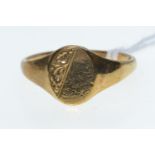 9ct gold signet ring, size N, 2.33 grams
