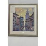 Anatole Kransyansky, 2003, Venice Yellow Sunset. Seriolithograph signed in the plate. With certifica