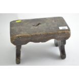 C19 Rustic stool W27.5 D16 H16cm