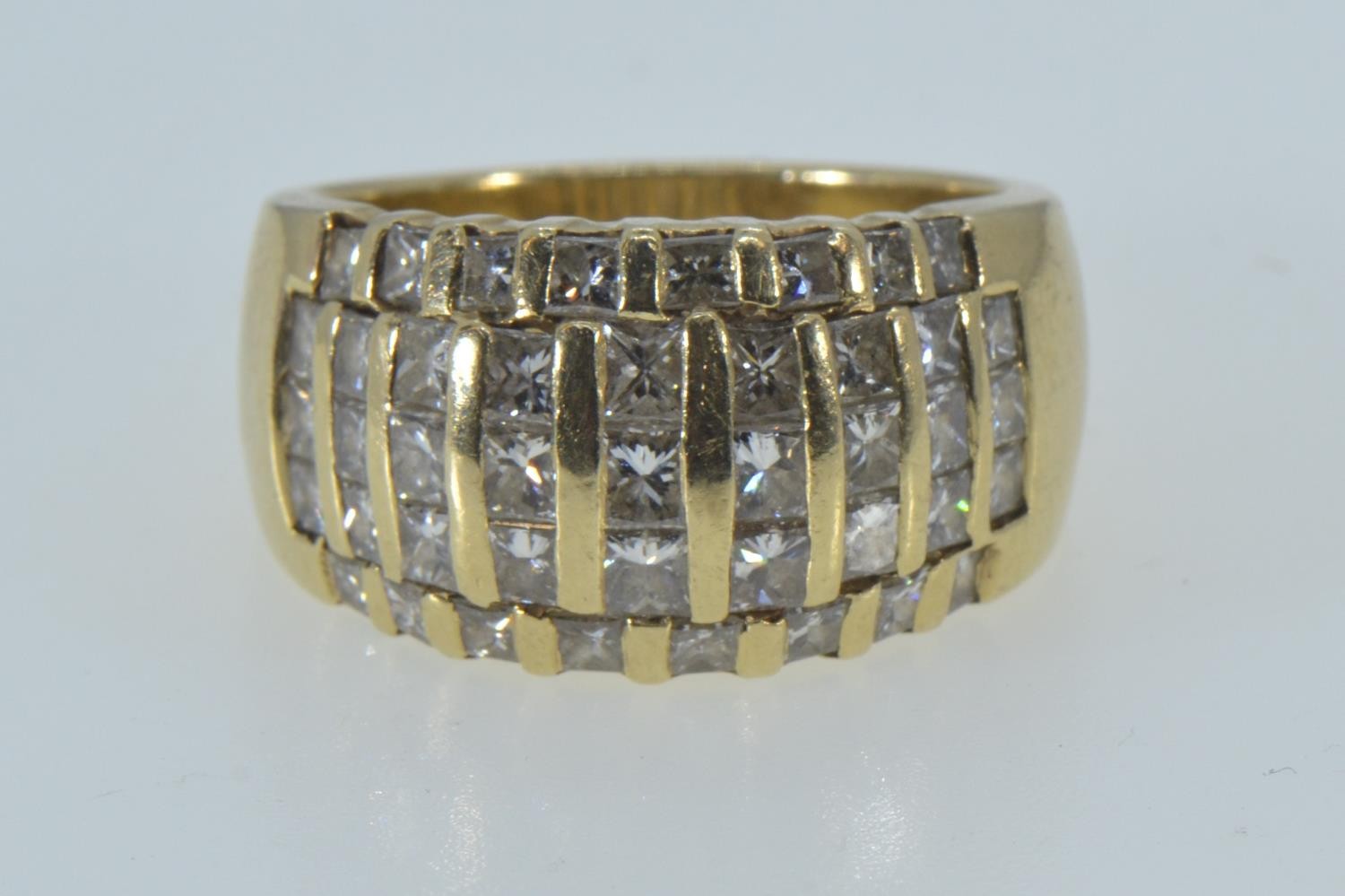 14ct gold & diamond dress ring, size R1/2, 12.26 grams 
