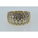 14ct gold & diamond dress ring, size R1/2, 12.26 grams