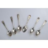 Set of six silver coffee spoons, maker EV, Sheffield 1931, gross weight 52 grams