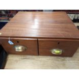 Teak veneered indexing two drawer unit