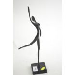 After Bodrul Khalique bronzed sculpture of a dancing lady, height 32.5cm