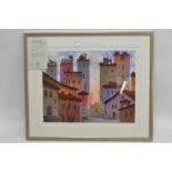 Anatole Kransnyansky 2005, Street of San Giminiano. Signed serigraph, limited to 350. With certifica