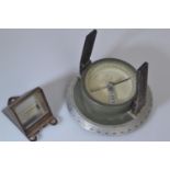 Russian military compass dated 1957  & Periscope lens possibly from military vehicle.