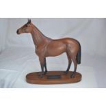 Beswick 'Red Rum' on wooden plinth, height 32cm