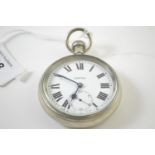 Vertex open face pocket watch with subsidiary seconds, case diameter 53mm