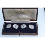 Pair of 9ct gold, mother-of-pearl & pearl cufflinks, gross weight 5.4 grams, with a fitted case, one