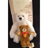 Steiff limited edition Polar Ted in box with ear tag, Steiff bag, certificate 998/2000, 40cm height,