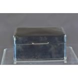 Square silver cigarette box, maker's mark rubbed, Birmingham 1925, 87x45mm, wood lined, gross weight