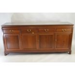 Rosewood sideboard with 4 drawers 183 x 48 x 84cms