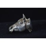 Silver horse head snuff pot, maker RC, London 1972, length 4cm, 31.65 grams