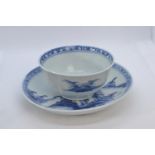 Chinese Nanking Cargo tea bowl & saucer, Christies lot 5058 sticker to base