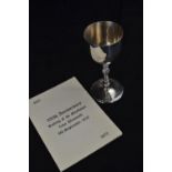 Silver 350th anniversary of the sailing of the Mayflower goblet, maker Bowden & Sons, London 1969, h
