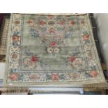 Chinese floral bordered central medallion wool rug, 155x240cm