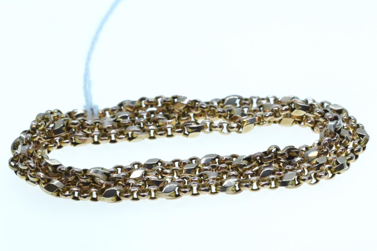 Yellow metal neck chain, tests positive for 9ct gold, circumference 640mm, 11.6 grams 