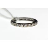 Diamond eternity ring, unmarked but tests positive for 18ct gold, size N, gross weight 3 grams