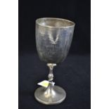 Victorian silver presentation goblet, maker TS, London 1870, with inscription 'Tunbridge Wells Agric