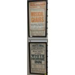 Two 1930's Plymouth Theatre Royal posters; Musical Chairs and The White Horse Inn, framed 32 x 60cm