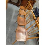 Set of 4 Ercol stickback dining chairs