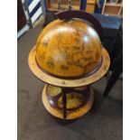 Globe drinks cabinet, height approx. 95cm x dia.55.5