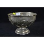 Silver footed rose bowl, maker Hawksworth, Eyre & Co Ltd, Sheffield 1906, diameter 22.5cm, height 15