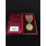 WW1 service medal in case. Inscribed Sidney Victor Coombs.