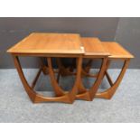G-Plan Astro nest of three teak tables, largest table W51 x D49.5 x H50.5