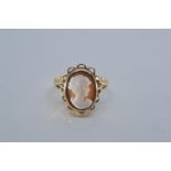 9ct gold cameo ring, size N, gross weight 2.8 grams
