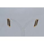 Pair of 14ct gold & diamond earrings, length 16mm, post fittings, gross weight 2.05 grams