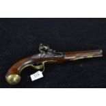 16-bore Flintlock pistol, inscribed ANNELY with engraved brass furniture, poss. circa 1770, overall
