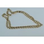 9ct gold flat oval link necklace, circumference 485mm, 8.07 grams