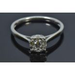 9ct white gold & diamond cluster ring, stated to weight 0.25 carat, size M1/2, 1.72 grams