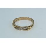 9ct gold & diamond ring, size Q1/2, 2.78 grams