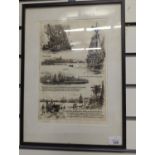 W L Wyllie, RA, (1851-1931) English School, signed dry point etching of scripted nautical scene. 33c
