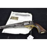 6 shot .44" Colt Model 1860 army percussion revolver, serial number 140775 on all parts. Originally