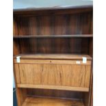 Scandinavian style wall unit with cupboard & 2 drawers below, drop front and shelf above, ht 181cms,